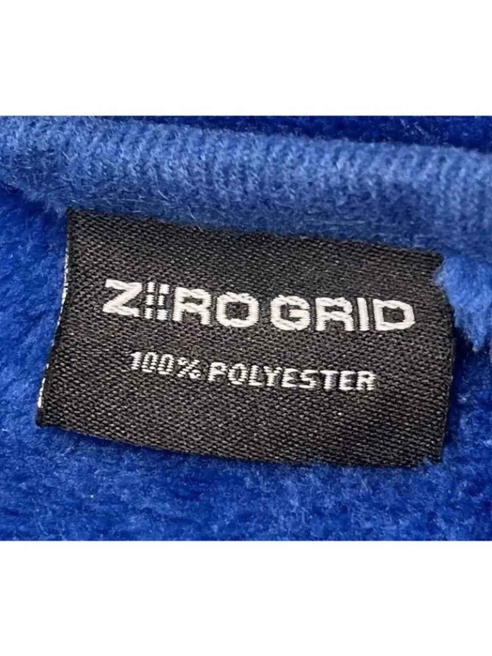 ZERO GRID Royal Blue Fleece Packable Wearable TRAVEL BLANKET w/ Neck Snaps EUC